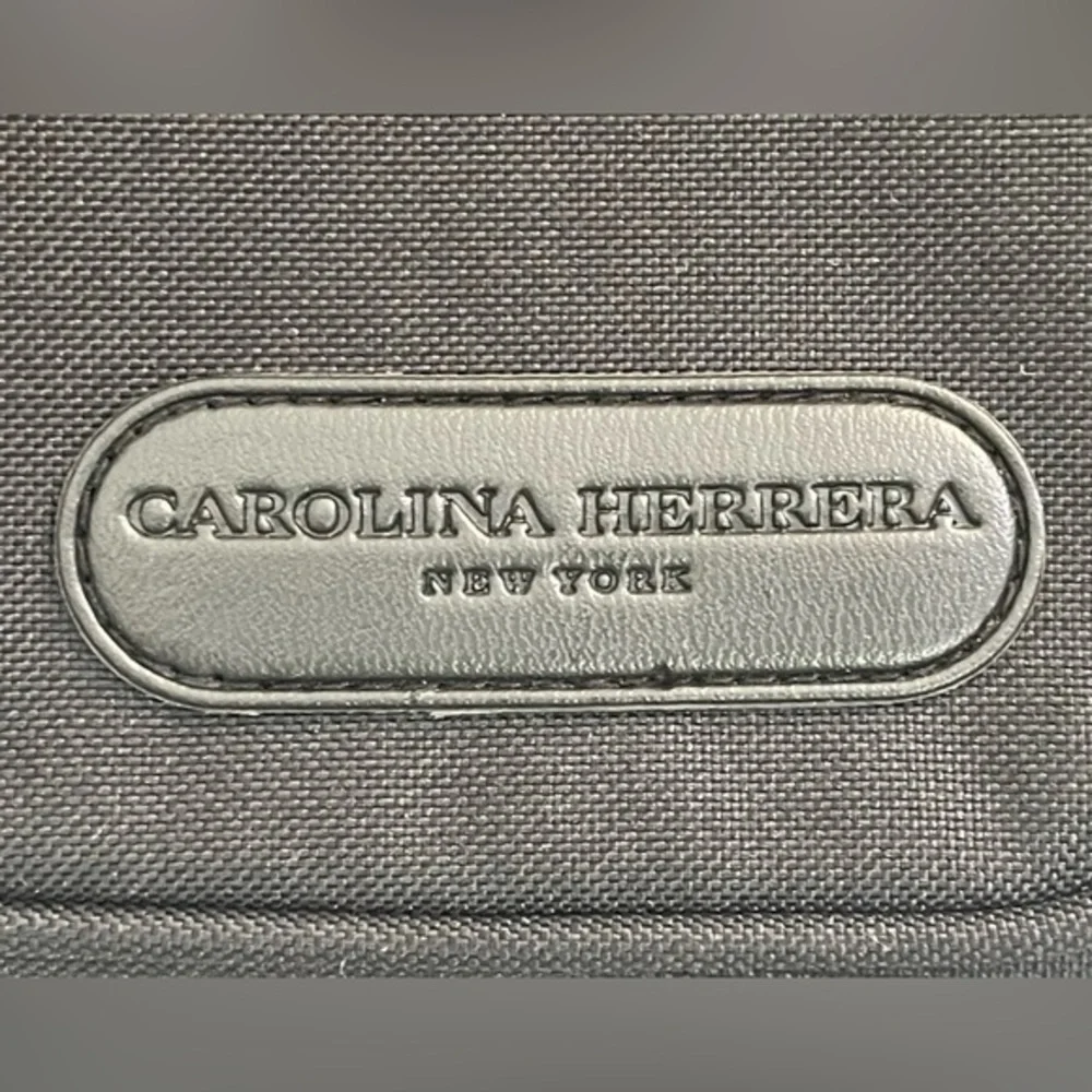Carolina Herrera Black Laptop Bag with Geometric Design